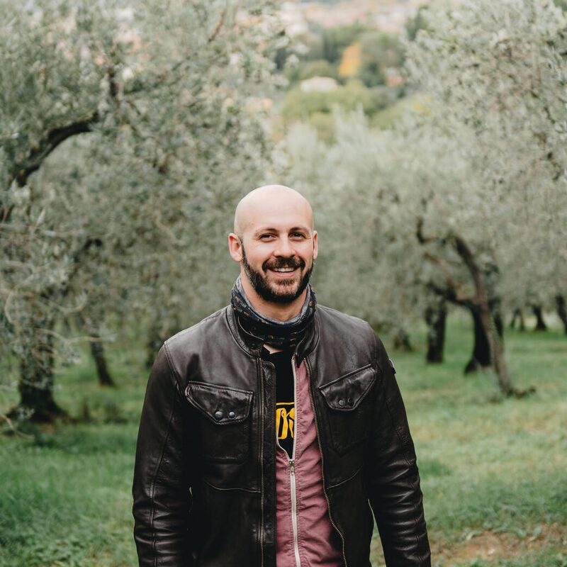 David Dellanave in an olive grove in Umbria